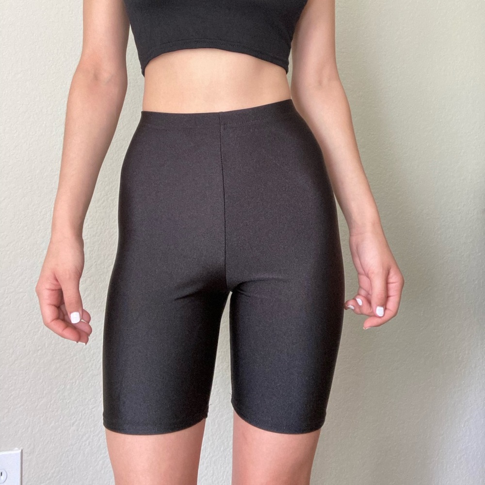 NASTY GAL Disco Cycle Shorts in black